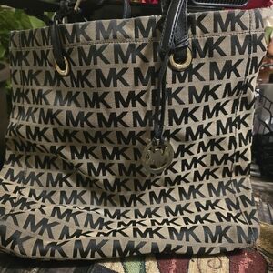 Michael Kors Monogram Black and Tan Tote